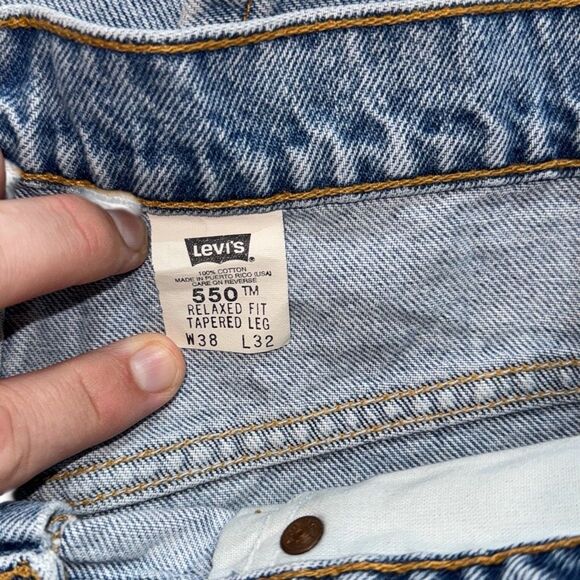 Vintage‎ Levis 550 Orange Tab 38x32 Light Wash Jeans mens denim - Picture 4 of 6